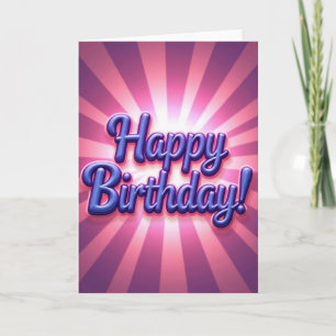 Carte de Joyeux Anniversaire Script Lumineux