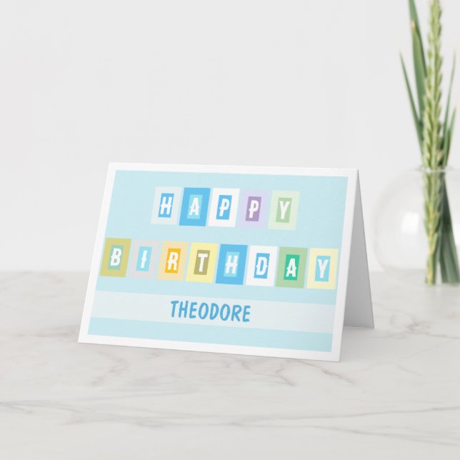 Carte de joyeux anniversaire simple moderne lumine (Devant)