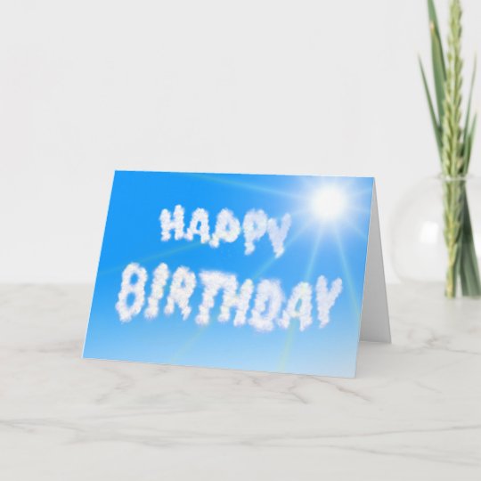 Carte De Joyeux Anniversaire Sun Et Ciel Bleu Et Zazzle Fr