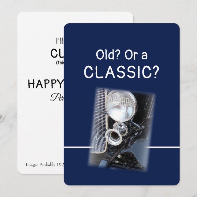 Carte de joyeux anniversaire vintage ou classique  (Devant / Derrière)