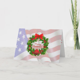 Carte de Joyeux Noël de drapeau des USA