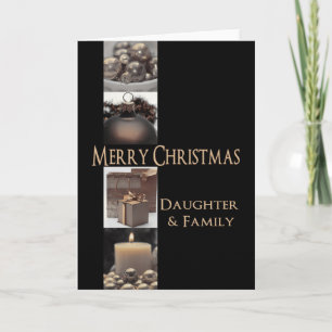 Carte de Joyeux Noël de fille et de famille