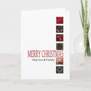Carte de Joyeux Noël de fils et de famille d'étape