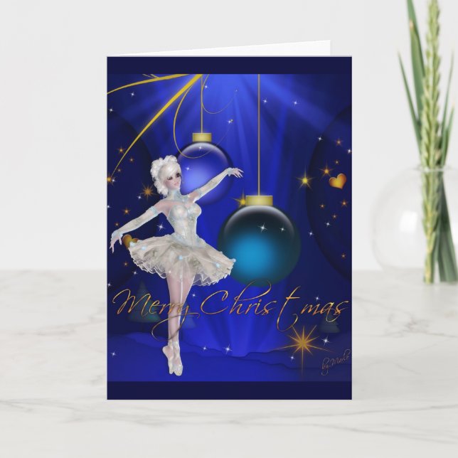 Carte de Joyeux Noël de la danseuse 2/Blue de (Devant)