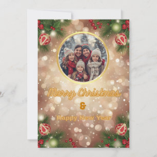 Carte de Joyeux Noël – Portrait de famille dans la