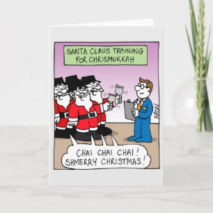 Carte de Joyeux Vacances - Chrismukkah Santa Claus