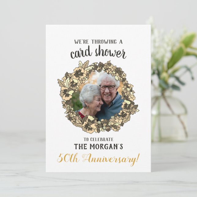 Carte de Jubilé d'Or avec Photo et Confettis (Debout devant)