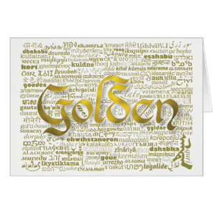 Carte de jubilé d'or du mot mondial