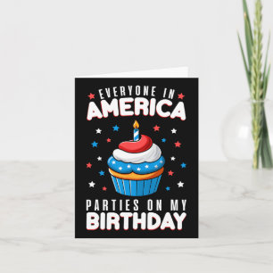 Carte De Juillet Anniversaire Fête Garçon Fille 4 Juille