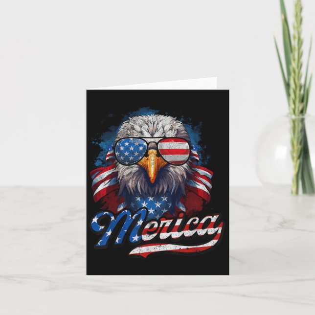 Carte De Juillet Merica Eagle Usa Drapeau Américain Indé (Devant)