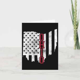 Carte De Juillet Ohio États-Unis Drapeau États-Unis Vint
