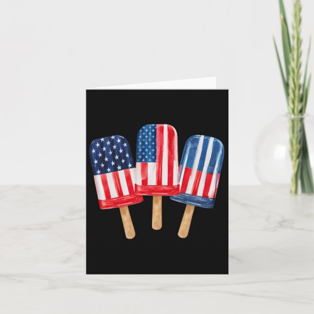 Carte De Juillet Popsicles Femmes Patriotique Quart Juil (Devant)