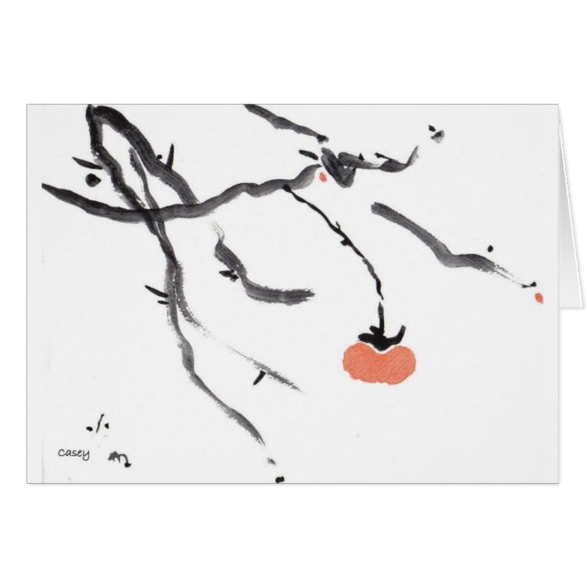 Carte de kaki et de branches avec le proverbe (Devant horizontal)
