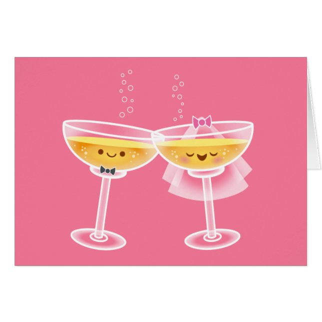 Carte de Kawaii Champagne (Devant horizontal)