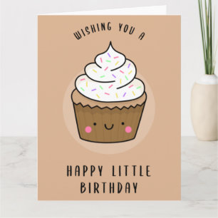 Carte de Kawaii Cupcake Joyeux Petit Anniversaire