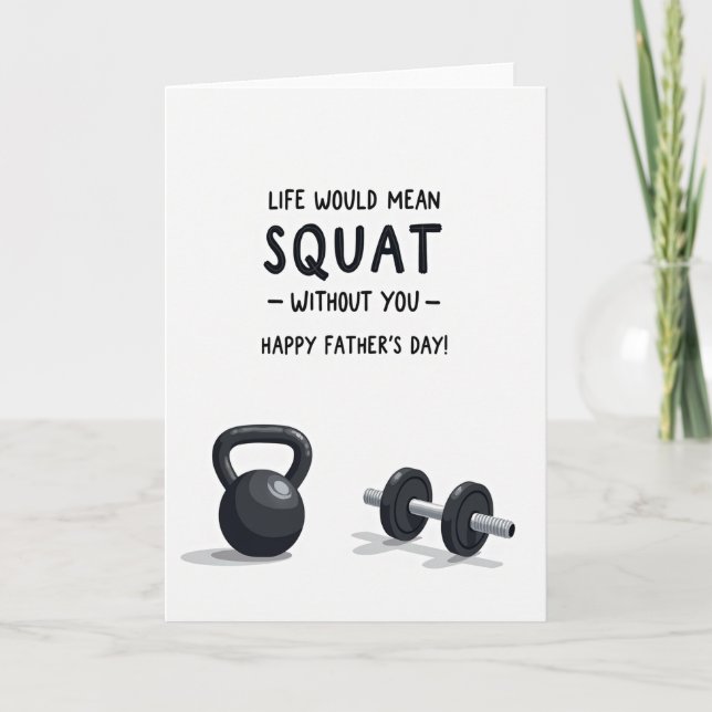Carte de kettlebell pour la fête des pères cool (Devant)