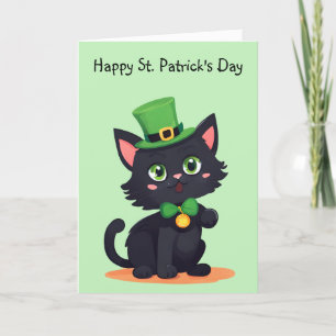 Carte de kitten ludique pour la Saint-Patrick