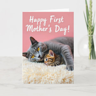 Carte de kitten pour la première fête des mères