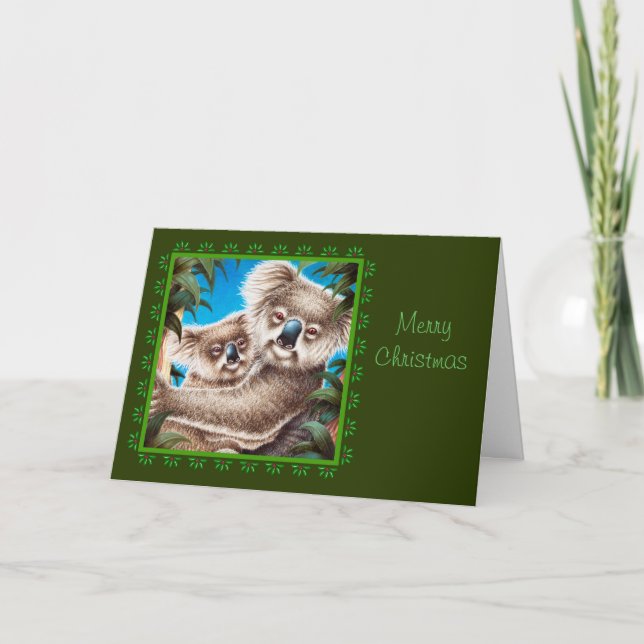Carte de koala et de Noël de bébé (Devant)