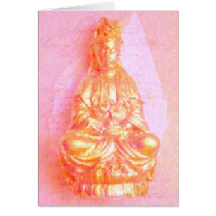 Carte de Kwan Yin de Rose-Or