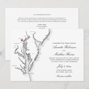 Carte de la baie de Chesapeake à Baltimore, faire-