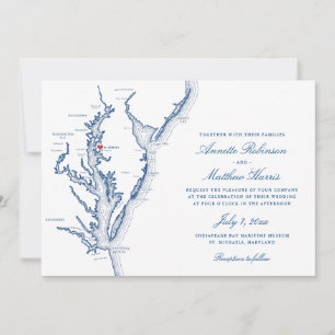 Carte de la baie de Chesapeake pour mariage à St.