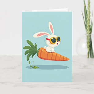 Carte de la balade de lapin heureux dans les carot
