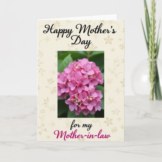 Carte de la Belle-Mère à Fleurs Rayées (Devant)