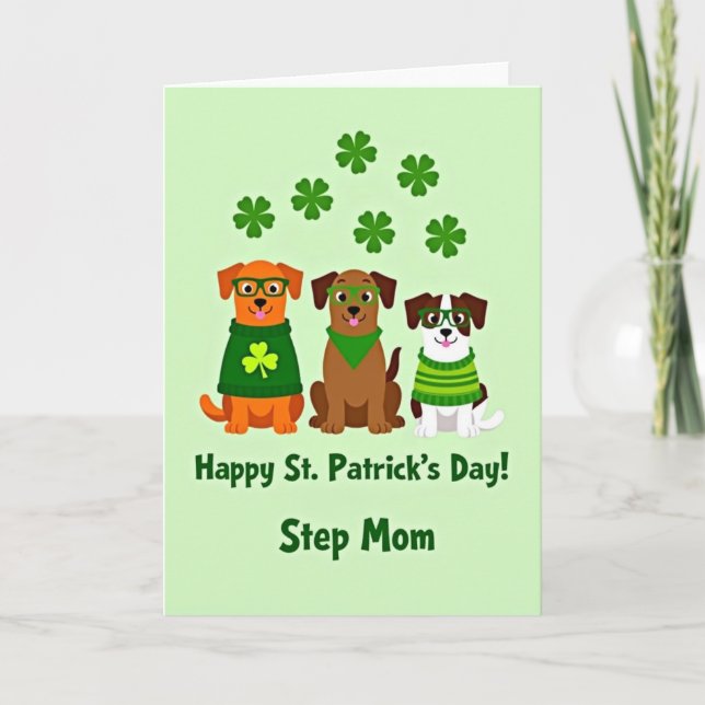 Carte de la Belle-Mère de St Patricks avec des Chi (Devant)