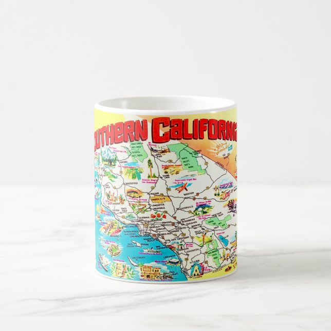Carte de la Californie du Sud Mug (Centre)