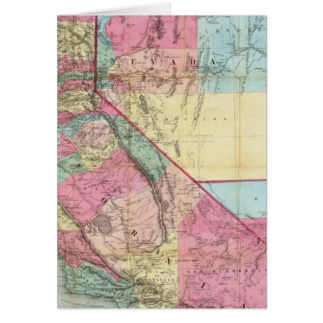 Carte de la Californie, Nevada (Devant)