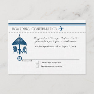 Carte de la carte d'embarquement RSVP