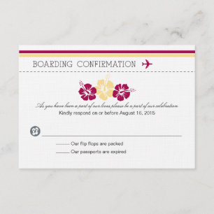 Carte de la carte d'embarquement RSVP vers le