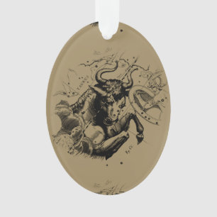 Carte de la constellation de Taurus par Hevelius c