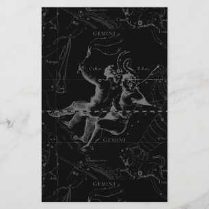 Carte de la constellation des Gémeaux gravée par H