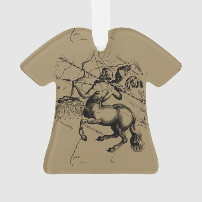 Carte de la constellation Sagittarius par Hevelius (dos)