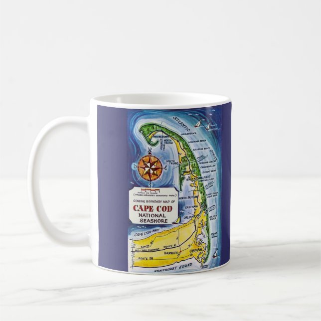 Carte de la côte nationale du Cap Cod Mug (Gauche)
