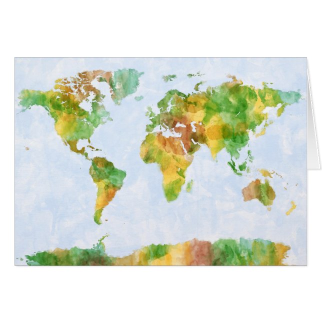 Carte de la couleur pour aquarelle du monde (Devant horizontal)