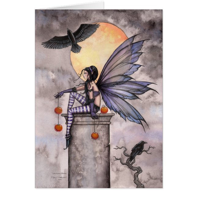 Carte de la fée corbeau d'automne par Molly Harris (Devant)