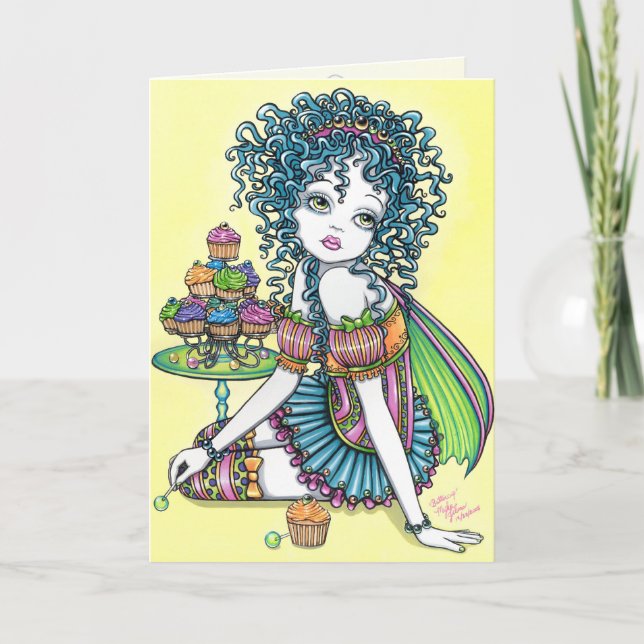 Carte de la fée de gâteau de la coupe de bonbons d (Devant)