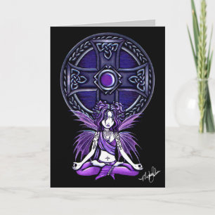 Carte de la fée de méditation de Lotus celtique