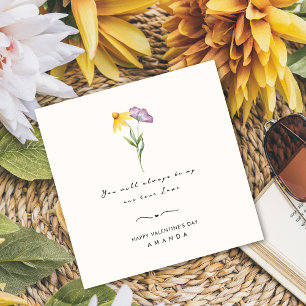 Carte de la femme minimaliste du mari floral Valen