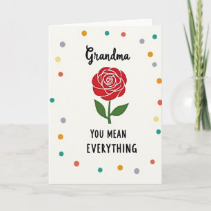 Carte de la Fête Affectueuse de Mamie Rose
