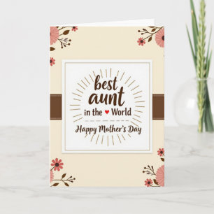 Carte de la Fête de la Meilleure Tante Florale
