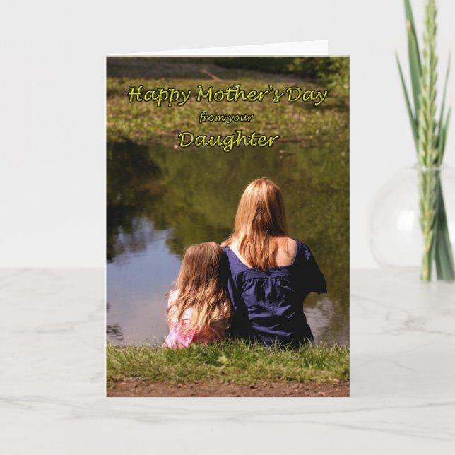 Carte De la Fête de la Mère de la Fille au Lake Card (Devant)