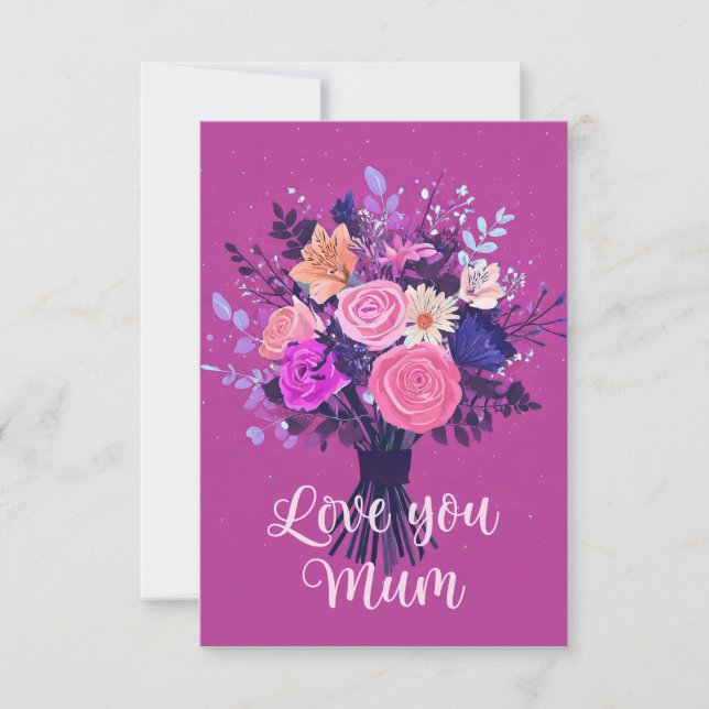 Carte de la Fête de la Mère Love You Mum (Devant)