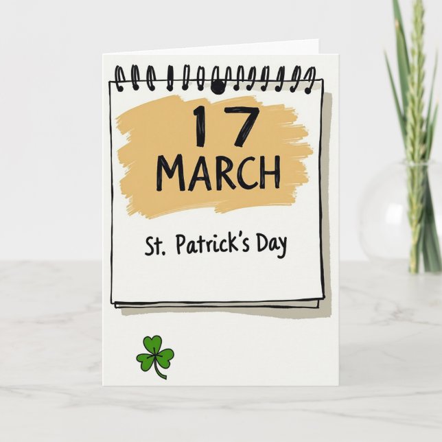 Carte de la fête de la Saint-Patrick du 17 mars (Devant)