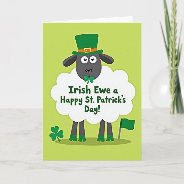 Carte de la Fête de la Saint-Patrick Irish Ewe (Devant)