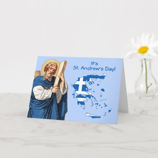 Carte de la fête de Saint-André avec drapeau-carte (Petite plante)