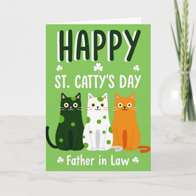 Carte de la fête de Saint Cattys pour beau-père (Devant)